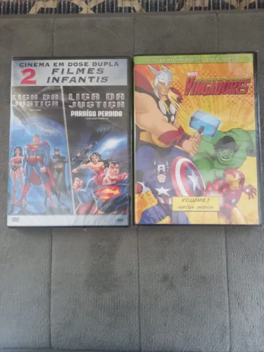 DVDs desenhos Liga da Justiça e Vingadores