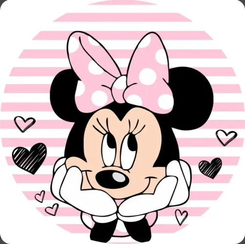 Painel redondo em tecido minnie rosa