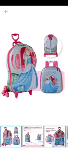 Mochila de rodinhas Cinderela - Sonho de toda Criança!
