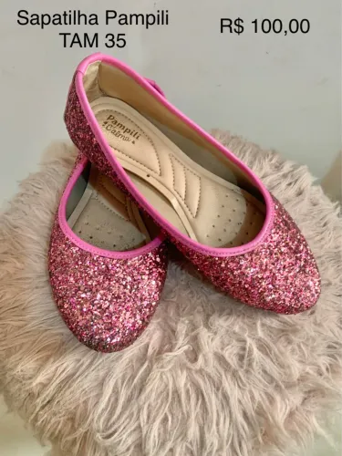 Sapatilha Pampili Glitter Rosa Tam 35