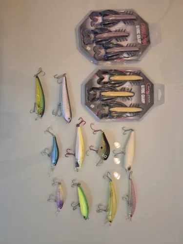 Top 10 iscas artificiais  + 1 jig + 2 camalesma 