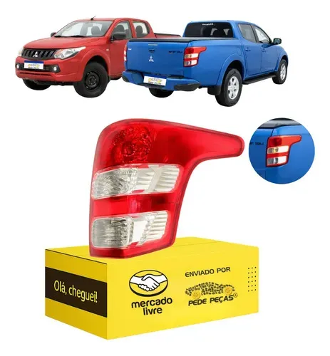 Lanterna L200 Triton Sport Gls Gl 2017 18 19 20 21 A 2025 Ld Direito/passageiro Vermelho