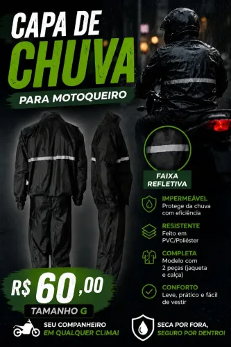 Capa de Chuva para Motoqueiro