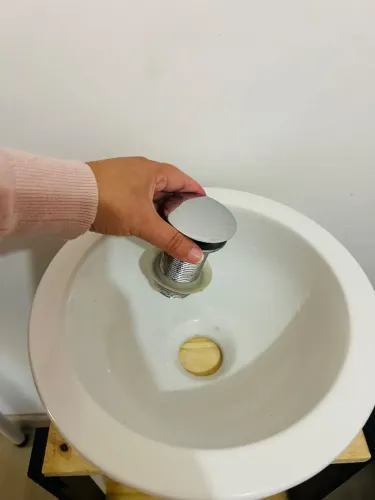 Cuba de Apoio para Banheiro + Válvula Click Cromada