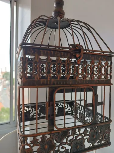 Gaiola Decorativa Vintage em Ferro - OPORTUNIDADE 