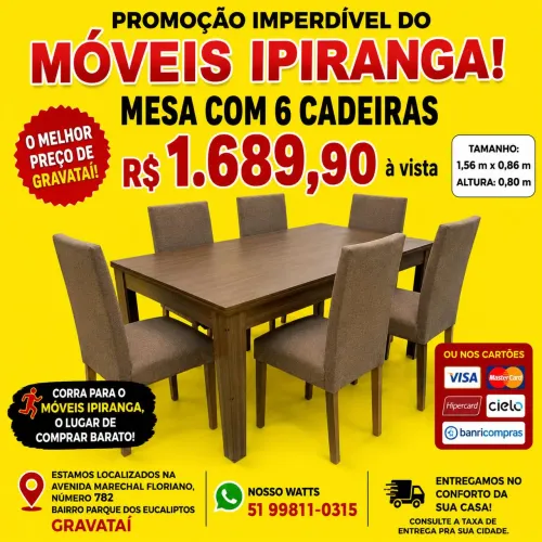 Mesa com 6 cadeiras