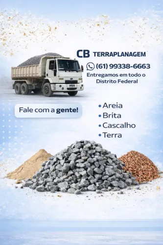 Aterro, britas e areias 