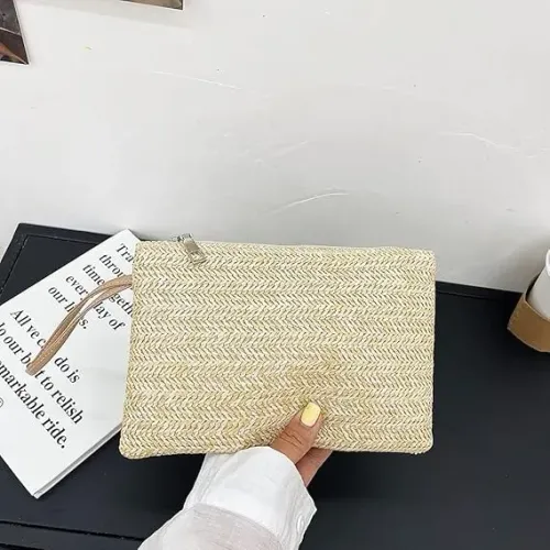 bolsa feminina de palha clutch