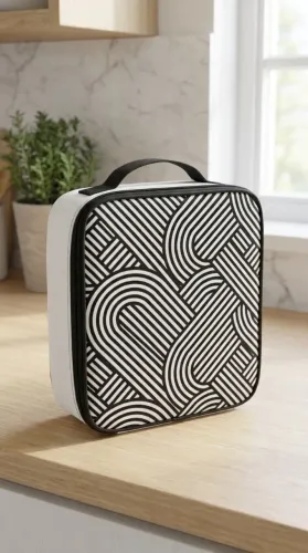 Necessaire com Zíper Preto e Branca Nova