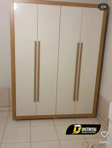 Guarda Roupa Solteiro 4 Portas 3 Gavetas Cannes Pronta Entrega