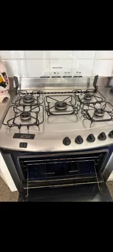 Fogão inox 5 bocas Brastemp