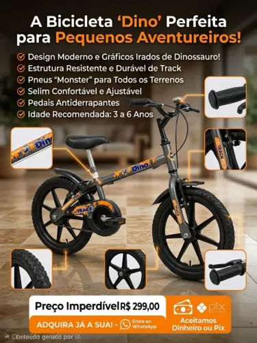 Bicicleta TK3 Track Dino Infantil Aro 16