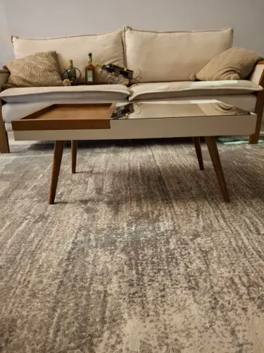 Mesa de Centro Retrô Espelhada com Bandeja Integrada - Pés Palito