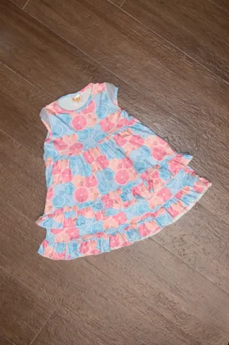 Vestido infantil estampa de frutas