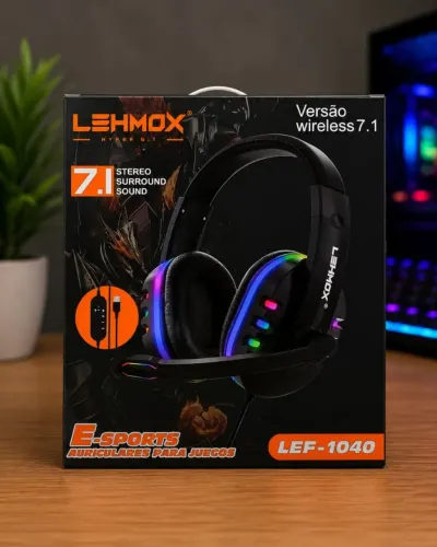 LEHMOX <br>Modelo: LEF-1040<br>Tipo: Headset gamer com microfone