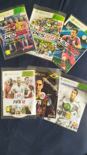 Jogos Xbox 360 - PES e FIFA (Lote)  Vendo coleção de jogos de futebol para Xbox 360: