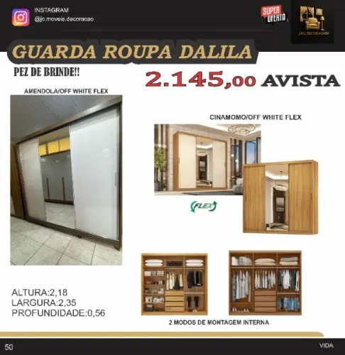 ROUPEIRO DALILA CASAL FLEX COM ESPELHO