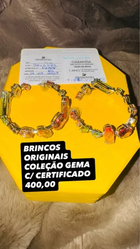 BRINCOS SWAROVSKI ORIGINAIS C/ CERTIFICADO