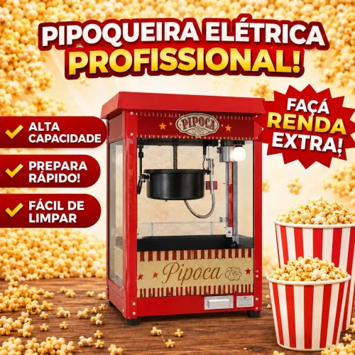 Máquina de Pipoca Elétrica Profissional