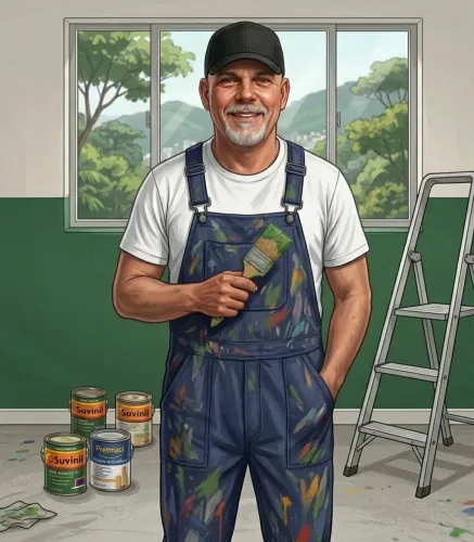 Pintor de parede fino acabamento