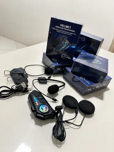  Fone Bluetooth para Capacete Moto com Microfone Intercom Sem Fio À Prova D?Água