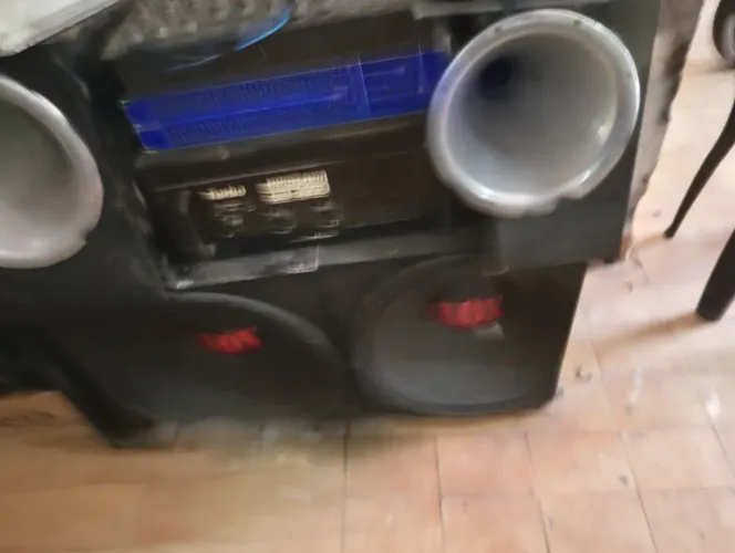 Som completo alto falante de 18p corneta d4400 ti amplificador equalizador e mesa 