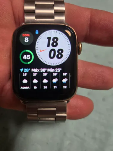 Apple watch S4 44 aço inoxidável 