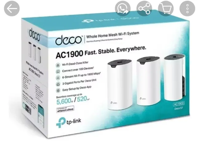 Roteador Decco AC 1900 WIFI 6 KIT 3 ROTEADORES