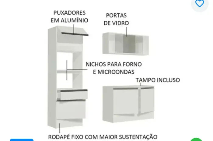 Cozinha compacta Completa - Seminova