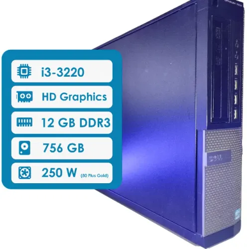 PC Home | Office (Dell OptiPlex 7010) - i3 3220 / 12 GB DDR3 / SSD + HDD / 250 W (Gold)