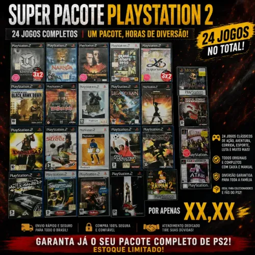 ? 24 Jogos Originais PS2 Importados da Itália ?