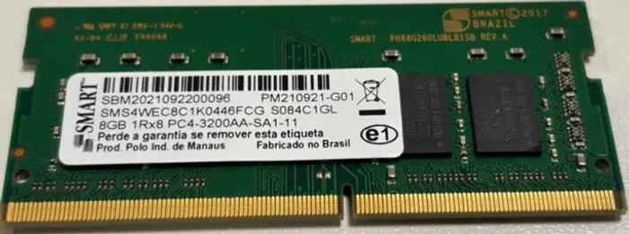 Memoria Smart Modular SMS4WEC8C1K0446FCG para Notebook 8GB DDR4 cor verde 3200mhz