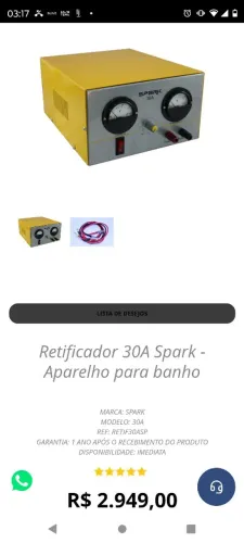 retificador spark 30 amp. GALVONOPLASTIA