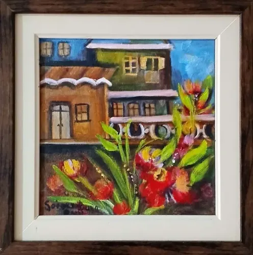 Socorro Lira, Quadro Pintura em Tela, 27,5X27,5cm, Assinada, Datada, Título e com Moldura