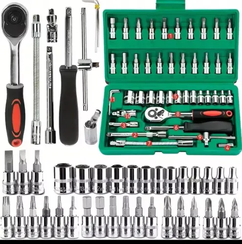 Jogo de Chaves Soquete e Catraca 1/4 - Kit 46 Peças