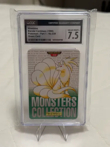Carta pokemon Ninetales bandai carddass 1996 graduada CGC