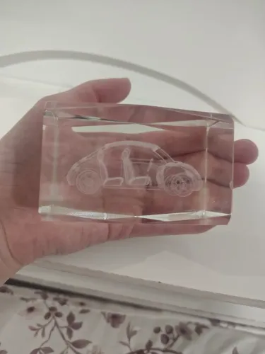 Peça decorativa Fusca em cristal