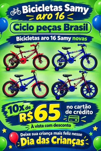 BICICLETA ARO 16 INFATIL MASCULINA NOVA EM 10X SEM JUROS