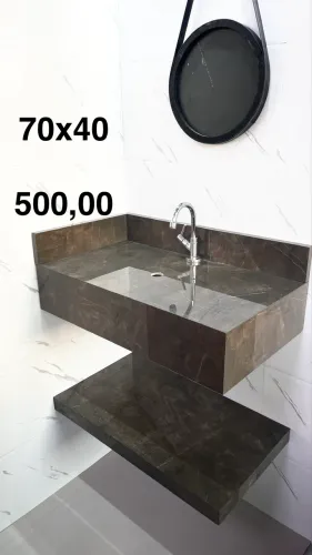 Bancada de pia sobre por porcelanato