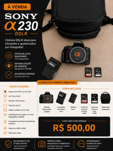 KIT CAMERA FOTOGRÁFICA SONY