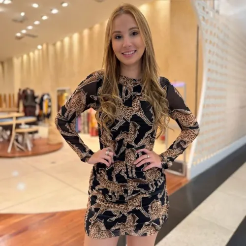 Vestido Tule Cavalo Onça 