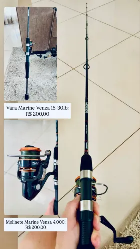 Vara de pesca Marine Venza 15-30lb + Molinete Marine Venza 4.000