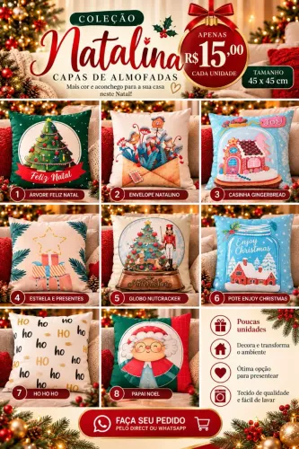Capas de almofadas natalinas