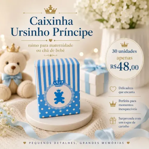 30 caixinhas Ursinho príncipe