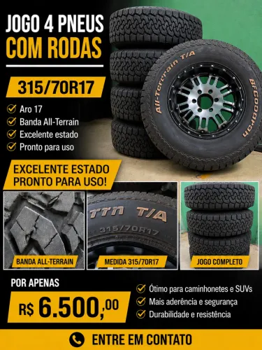 Jogo de rodas com pneus off road