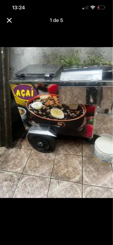 Carrinho de açaí de indox