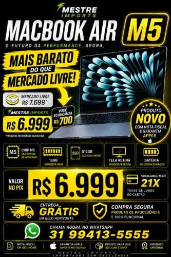 MacBook Air M5 16GB 512GB Novo Lacrado Garantia Apple