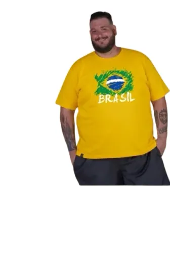 camisa do  brasil Masculina   plus size   tamanho especial 
