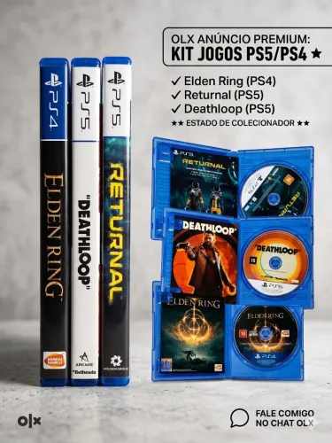 Kit PS5 Jogos hardcore: Elden Ring + Returnal + Deathloop (Impecáveis)