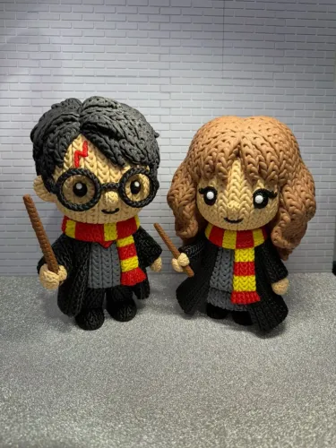 Harry Potter e Hermione Granger - Colecionáveis Textura Tricô Impressão 3D